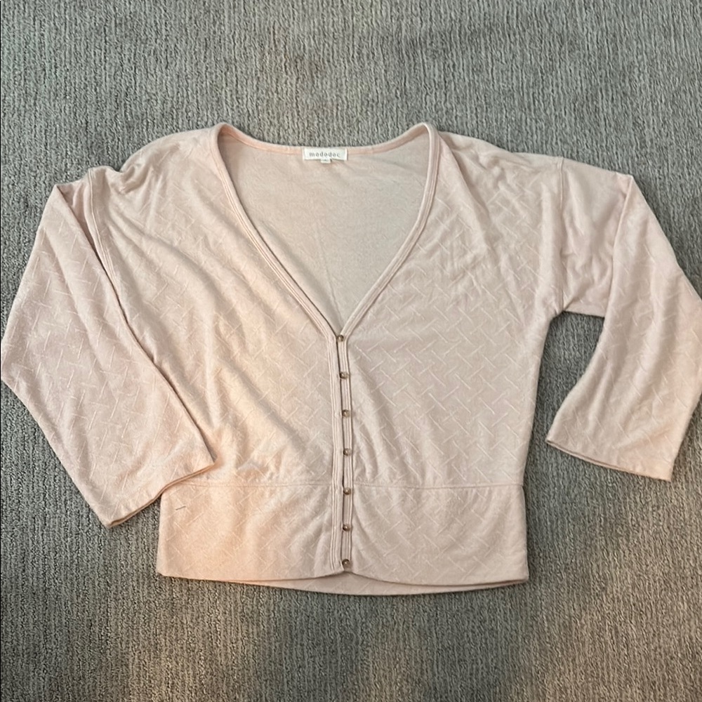 Light Pink Button-Up Cardigan